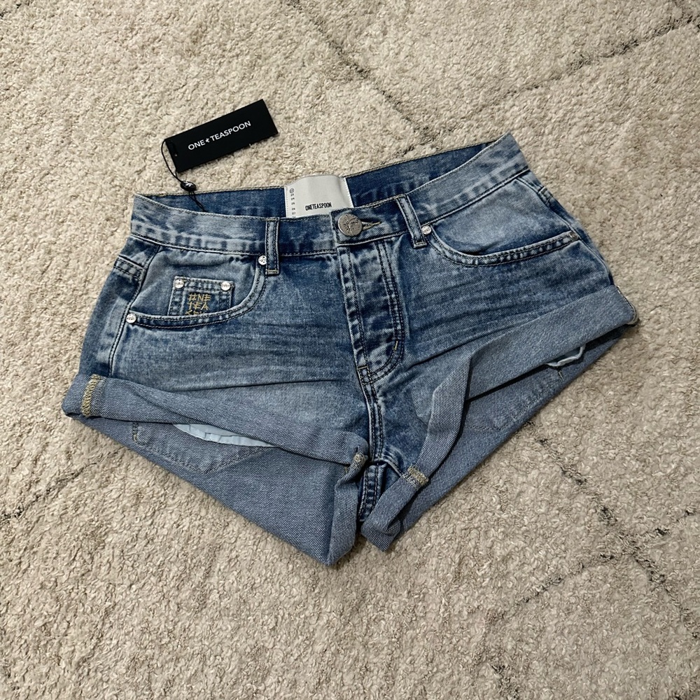 One Teaspoon Blue Denim Shorts